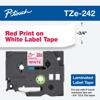 Brother TZe-242 laminated label tape cartridge with red text on white background