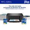 Brother MFC-J1260W all-in-one printer with genuine ink cartridges