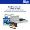 Brother LC501 3-pack ink cartridges with printed documents and genuine ink branding