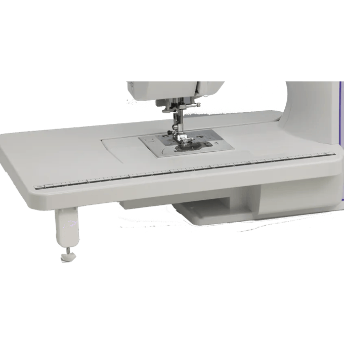 Brother sewing machine with wide extension table and built-in measurement guide