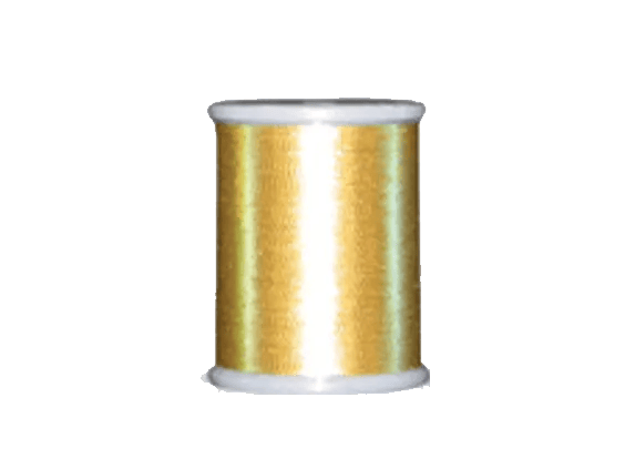 Brother metallic gold embroidery thread spool on white background