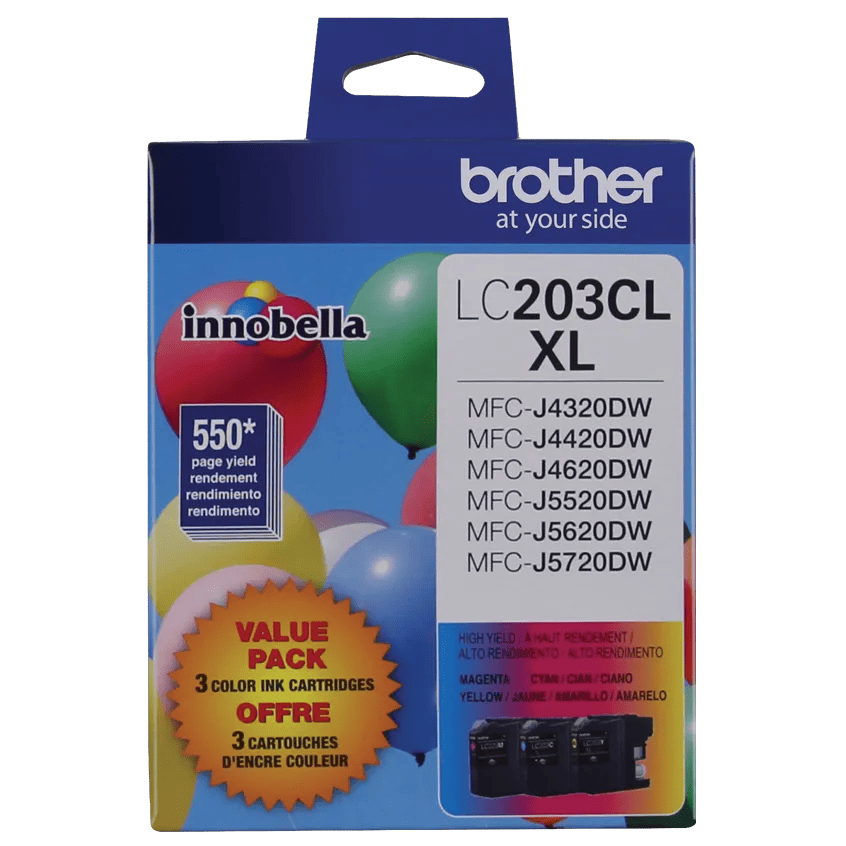Brother LC203CL XL high-yield color ink cartridge 3-pack for all-in-one printers