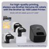 Brother QL-600 label printer with genuine DK label rolls for high-quality printing
