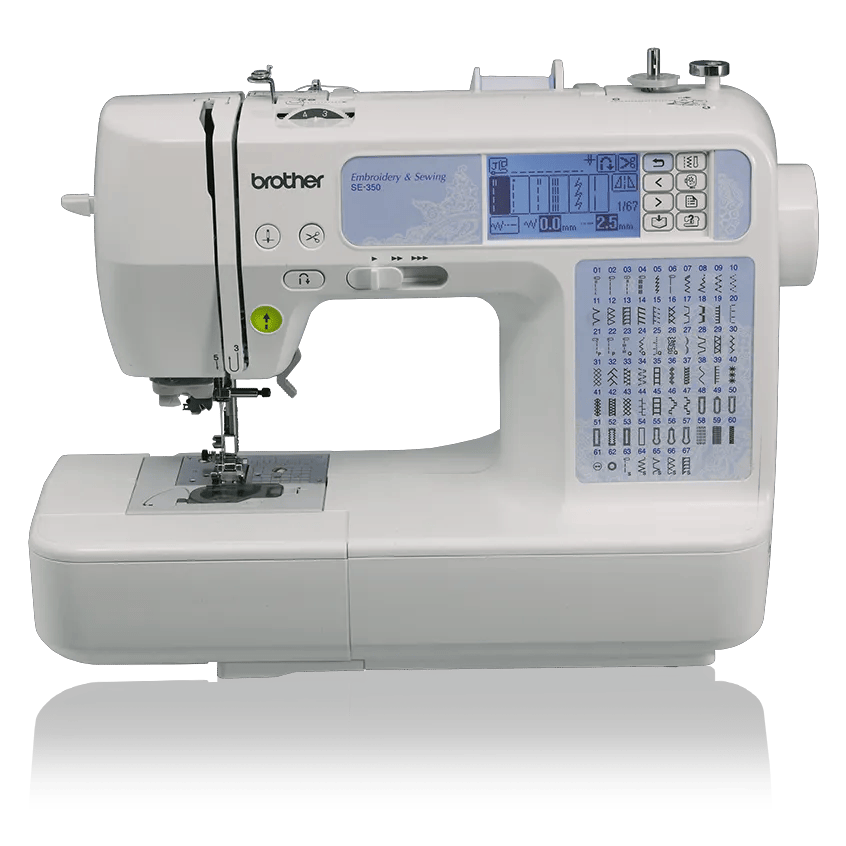 Brother SE350 embroidery and sewing machine with LCD screen and built-in stitch patterns