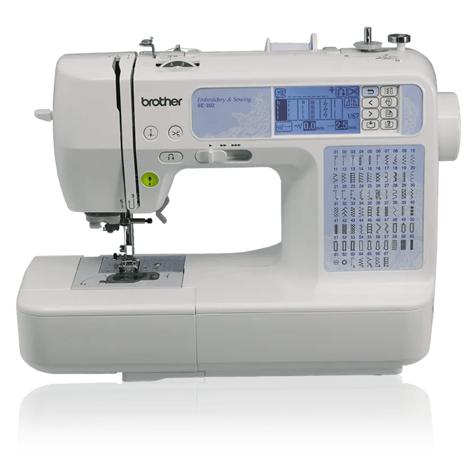 Brother SE350 embroidery and sewing machine with LCD screen and built-in stitch patterns