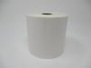 Brother white die-cut label roll with rounded corners on neutral background