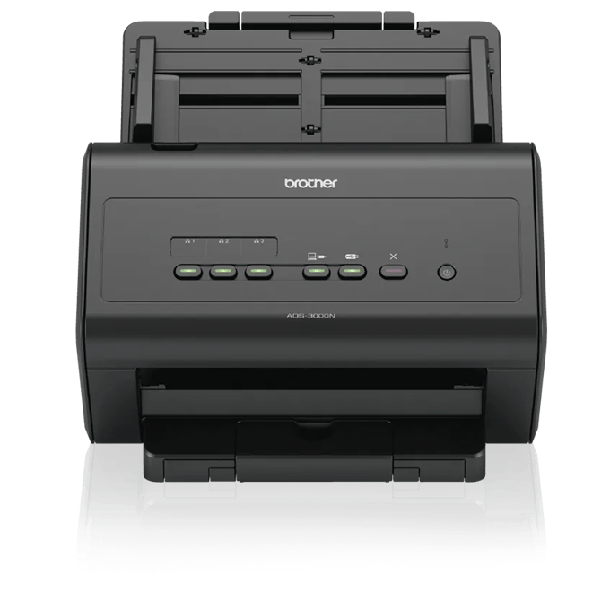 Brother ADS-3000N compact desktop scanner with wireless connectivity and automatic document feeder