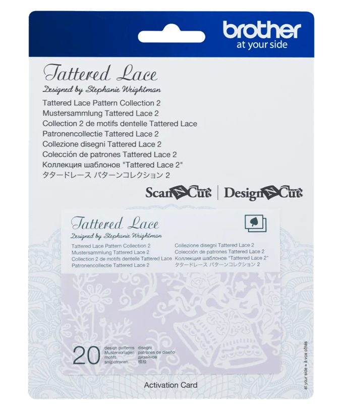 Brother Tattered Lace Pattern Collection 2 activation card for ScanNCut machines
