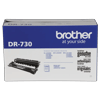 Brother DR-730 drum unit packaging with 12,000-page yield for laser printers