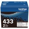 Brother TN433 black high-yield toner cartridge twin pack in blue packaging