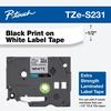 Cartucho de cinta para etiquetas laminada extra resistente Brother TZe-S231 negro sobre blanco