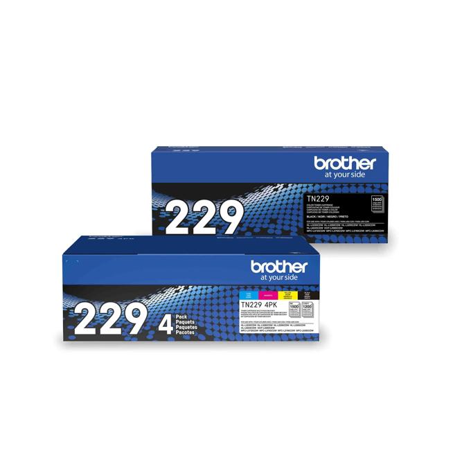 Brother TN229 high-yield toner cartridge bundle with black and color 4-pack