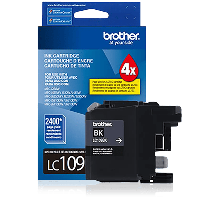 Brother LC109BK super high-yield black ink cartridge with packaging