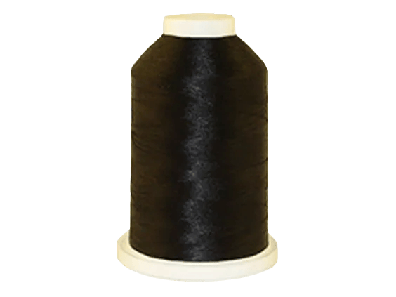 Brother embroidery thread spool in dark olive green on white cone base