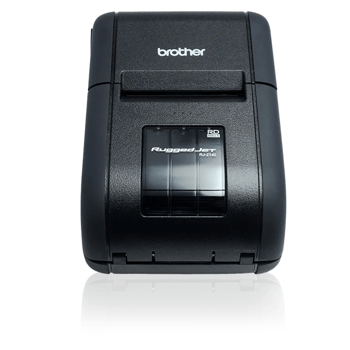 Brother RJ-2150 mobile thermal printer with rugged design and charging dock
