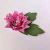 Brother ScanNCut pink patterned paper flower with green leaves on white background