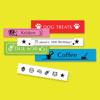 Brother label maker custom labels with text and icons on yellow background