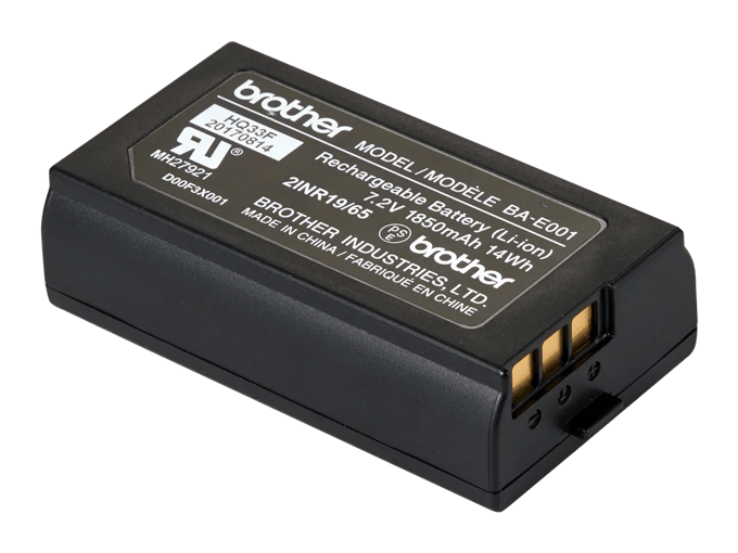 Brother rechargeable lithium-ion battery pack with 2550mAh capacity