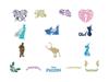 Siluetas de personajes de Disney Frozen y elementos decorativos para proyectos de manualidades