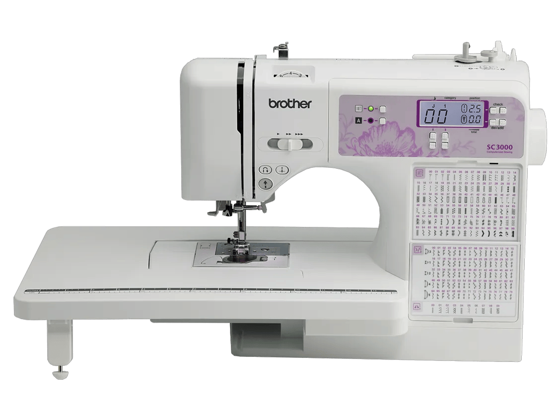 Brother SC3000 sewing machine with digital display and built-in stitch patterns