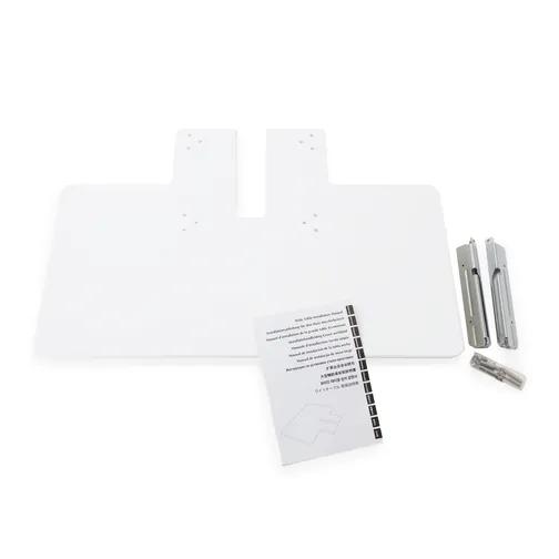 Brother printer wall-mount kit with white brackets, screws, and installation guide