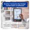 Brother embroidery machine touchscreen displaying My Design Center software with color palette