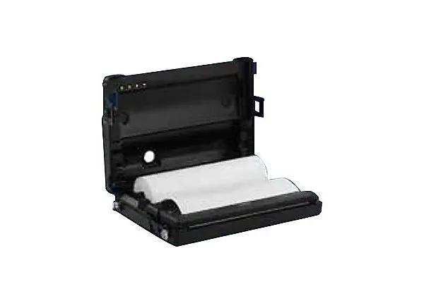 Brother portable printer roll holder with paper loaded in black housing