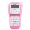 Rotuladora portátil Brother P-touch rosa con teclado QWERTY y pantalla LCD