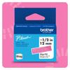 Brother P-touch label tape 12mm white on pink for labeling and organizing