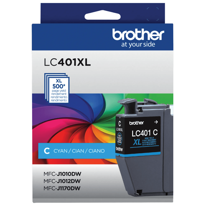Brother Genuine LC401XLCS High-yield Cyan Ink Cartridge, Cyan, large