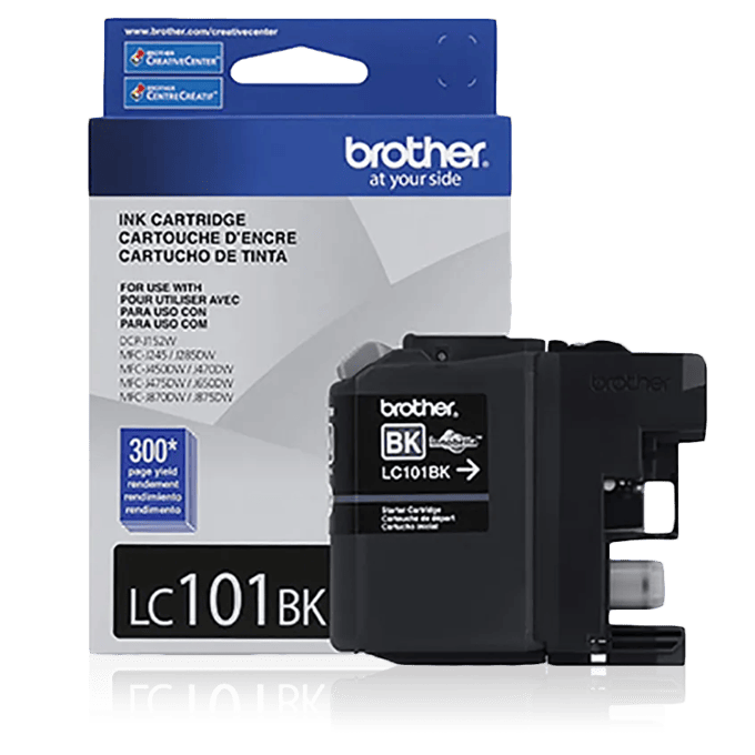 Brother Genuine LC101BK Standard-yield Black Ink Cartridge, , large