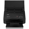 Brother ADS-2000E compact desktop document scanner with open lid and automatic document feeder