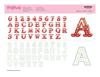 Brother PigPong lettering collection showing decorative alphabet and number embroidery designs