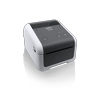 Brother TD-4420DN desktop label printer with automatic cutter in white and gray