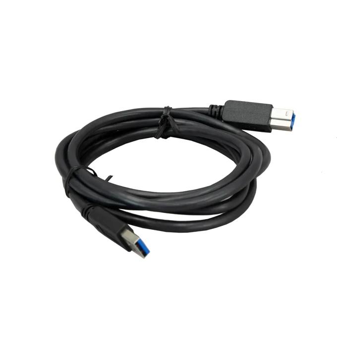 Black USB 3.0 cable with Type-A and Type-B connectors for printer connectivity