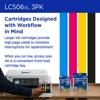 Brother LC506XL high-yield ink cartridges with all-in-one printer and front-load cartridge bay