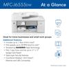 Brother MFC-J6555DW all-in-one wireless inkjet printer with print, copy, scan, and fax capabilities