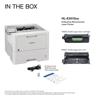 Brother HL-EX415dw monochrome laser printer with toner cartridge, drum unit, and accessories