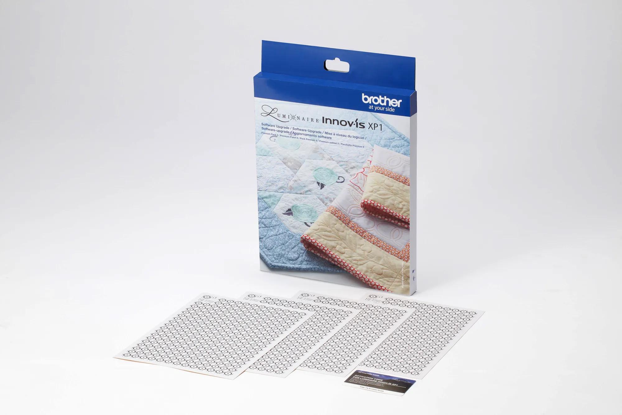 Brother Luminaire Innov-is XP1 software upgrade package with embroidery design sheets