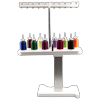 Brother SA503 embroidery thread stand with ten colorful thread spools and tension guides