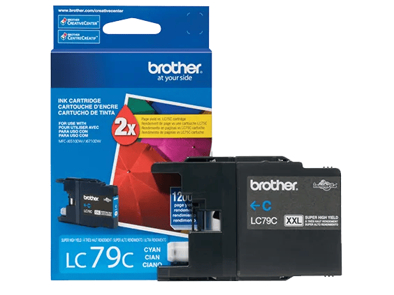 Brother LC79C super high-yield cyan ink cartridge with packaging