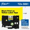 Cartucho de cinta Brother TZe-S661 con texto negro sobre amarillo, laminado extra fuerte