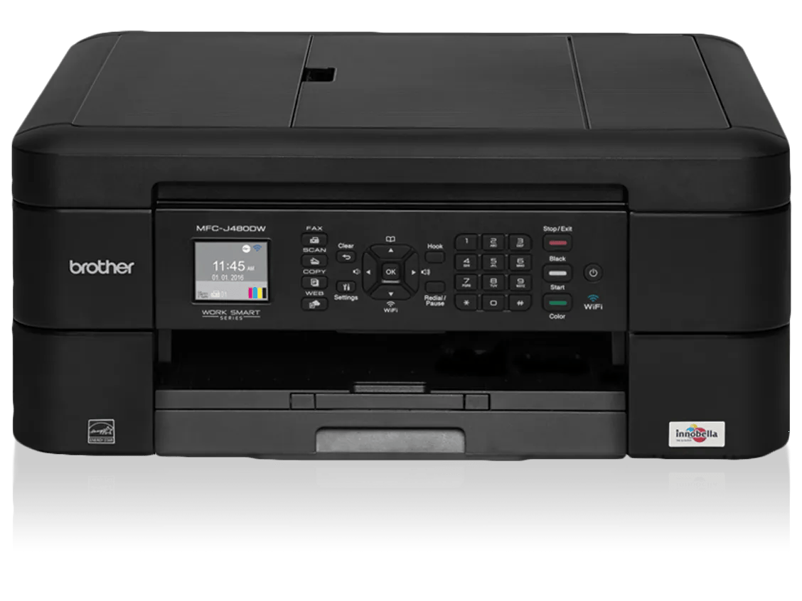 Brother MFC-J480DW wireless all-in-one inkjet printer with touchscreen and dual paper trays
