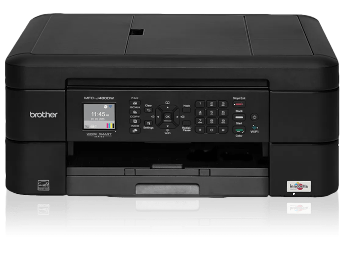 Brother MFC-J480DW wireless all-in-one inkjet printer with touchscreen and dual paper trays