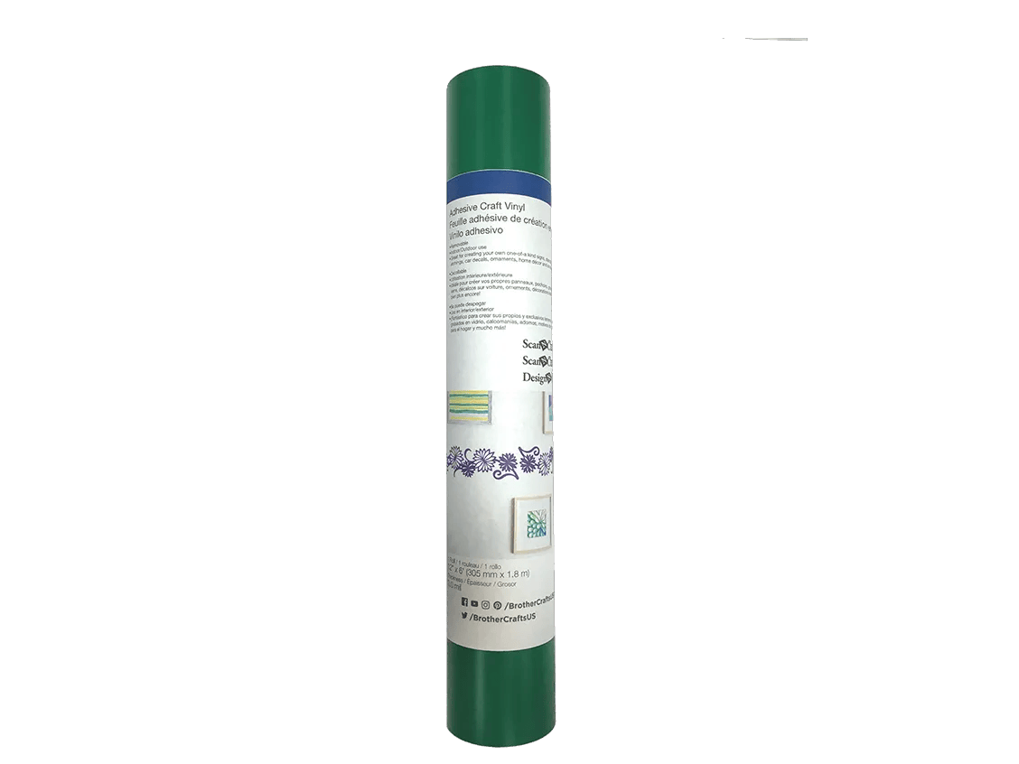 Brother green adhesive craft vinyl roll for cutting machines and DIY projects