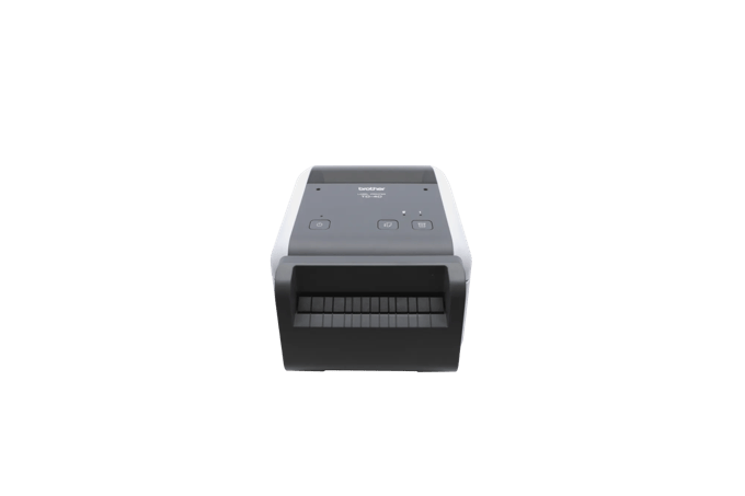 Brother TD-4420 desktop label printer with automatic cutter, front view