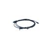 Brother printer power cable with barrel connectors on white background