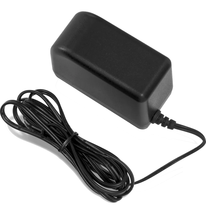 Brother printer power adapter with attached cable on white background