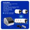 Brother QL-1100c wide-format label printer with included label rolls, cables, and accessories