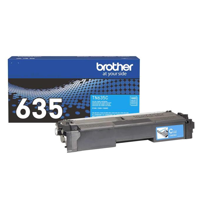 Brother Genuine TN635C Standard Yield Cyan Toner Cartridge, Cyan, large
